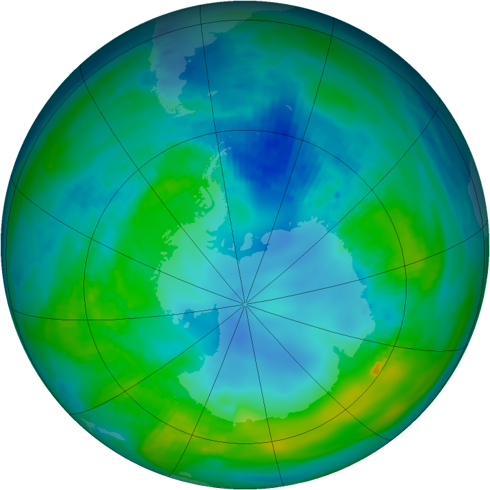 Antarctic ozone map for 27 April 1979